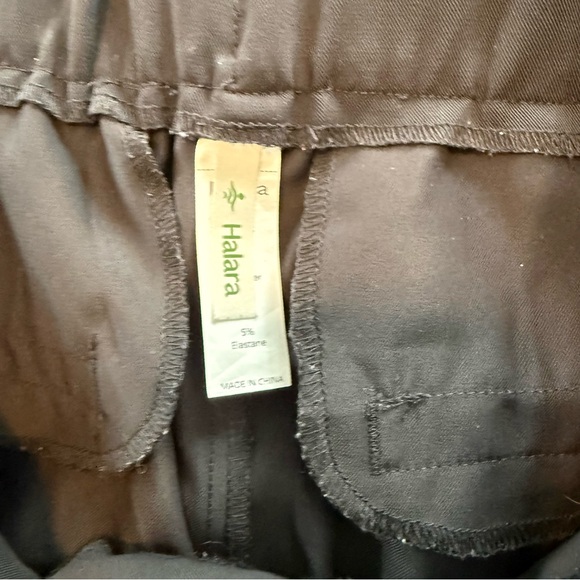 Halara Pleated Straight-Leg Pants Elastic Waist Black Women Size M - Picture 4 of 5